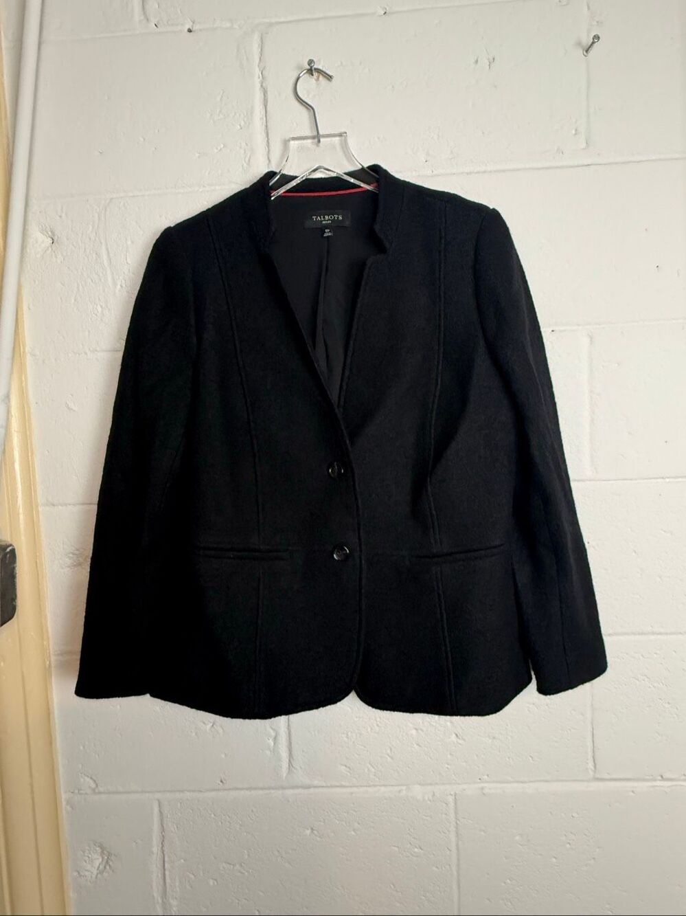 Talbots Petite Women’s 10P Black Wool Blend Blazer Jacket Classic Workwear